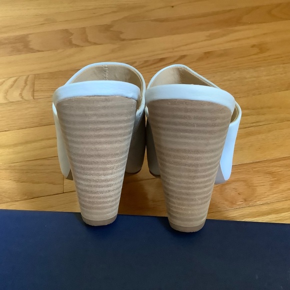 Splendid Nala Pointed Toe Wood Block Heel Leather Mule Snow White SZ 9.5 - Picture 11 of 15